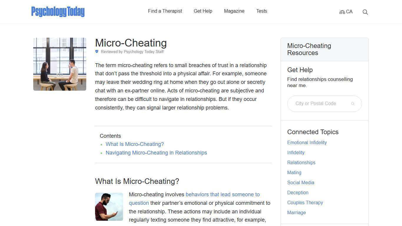 Micro-Cheating | Psychology Today Canada
